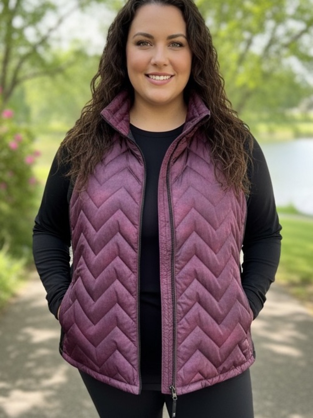 Calvin Klein NWT Deep Plum Quilted Puffer Vest Plus Size 3X